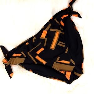 Allure Couture, Blk,tan and Orange swim bottoms